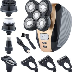 Electric Shaver for Men, 5 in 1 Multifunctional Electric Nose Trimmer Hair Clipper 4D Floating Head Rechargeable Shaving Machine